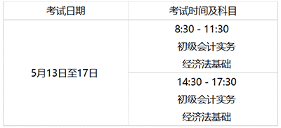 內蒙古2023年初級會計準考證打印時間：5月3日至5月12日