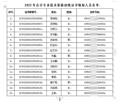 湖北神農(nóng)架發(fā)布關(guān)于領(lǐng)取2022年會(huì)計(jì)初級(jí)資格證書的通知