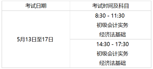 內蒙古烏海2023年初級會計職稱考試報名時間及考試時間
